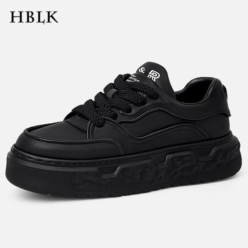 男鞋真皮透气厚底百搭休闲潮鞋男士牛皮轻便防臭黑色增高运动板鞋,流行男鞋,休闲板鞋,淘宝优惠券,粉丝福利购,淘宝优惠卷