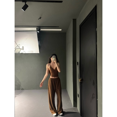 TD瑜伽上衣女士健身房运动套装提臀高腰直筒裤短裤带胸垫套装