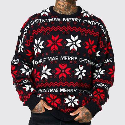 Men autumn/winter Christmas jacquard sweater男圣诞节提花毛衣