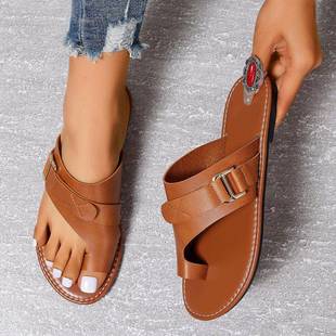 women flat size 女鞋 sandals 平跟凉拖鞋 beach 大码 slippers