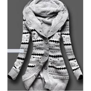 Women Knitted thick 2016 Cardigan Winter loose Sweater女 New