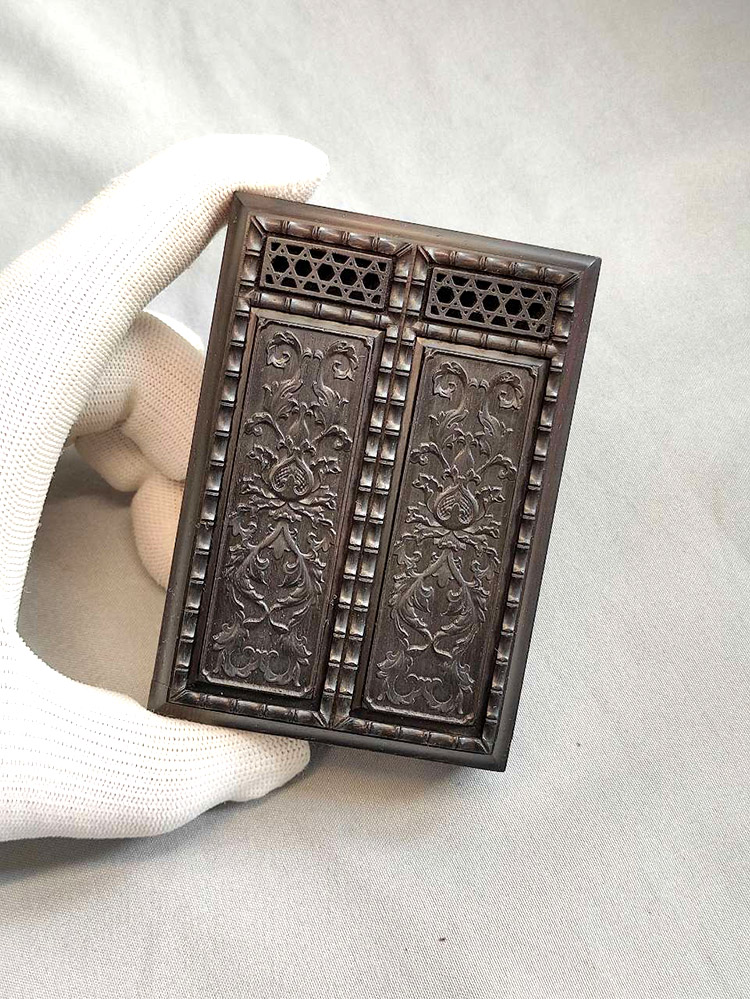 张圣林老乌木双格竹蛉盒