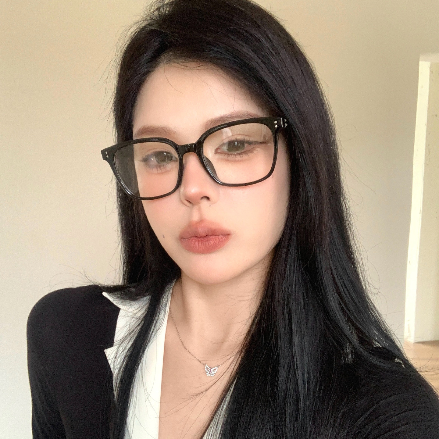 复古黑框大方框眼镜 网红同款素颜镜框 显瘦百搭平光眼镜架
