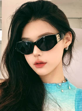高级感猫眼哥特风椭圆墨镜女