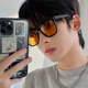 gm同款 墨镜透明黄橘色ins明星网红街拍大脸男士 显瘦太阳眼镜女潮