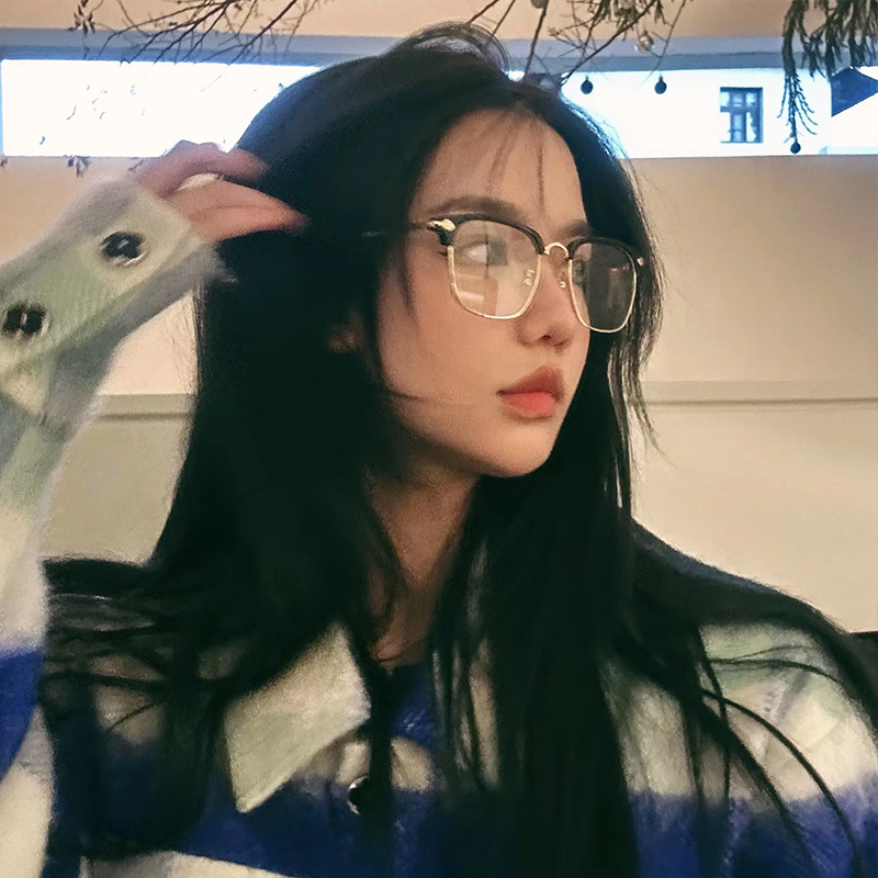 桔里女款个性复古半框眼镜框