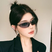 小众yk2风防紫外线太阳镜 灰框墨镜女高级感个性 复古新款 飞行员式