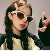 韩版 复古2025新款 猫眼女潮墨镜辣妹遮阳眼镜高级感春夏粉色太阳镜