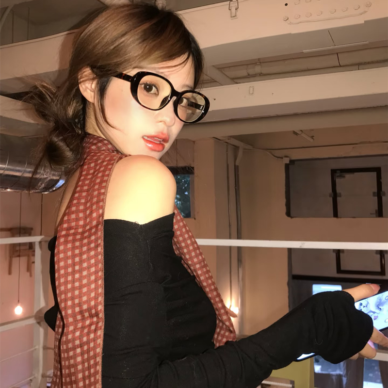 复古美式红色豹纹玳瑁椭圆显瘦素颜眼睛镜框近视眼镜欧美方圆脸女