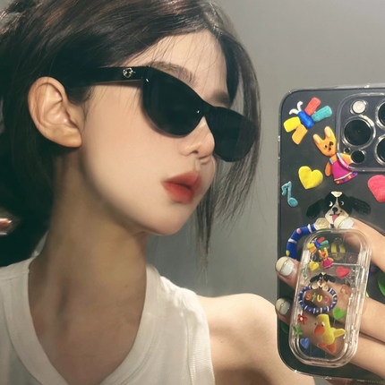 欧美猫眼墨镜女ins网红款Y2K辣妹眼镜街拍个性防晒近视太阳镜男款