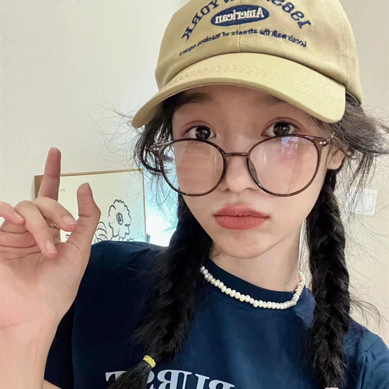 桔里女圆框tr文艺眼镜框