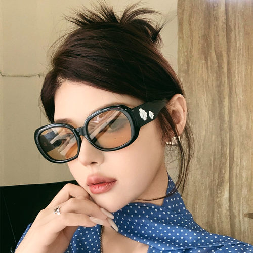 新款欧美复古山茶花墨镜女