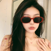 韩系红色墨镜2025新款 太阳镜女款 拽姐防紫外线大框显脸小近视眼镜