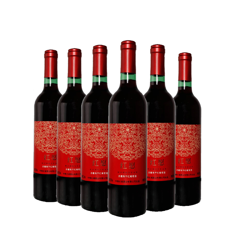 中粮长城干红葡萄酒红酒红愿赤霞珠750ml*6瓶国产整箱日常佐餐