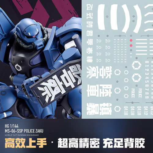 LNX HG 1/144 高达GquuuuuuX ux G夸克斯 军警扎古  玩具高清水贴
