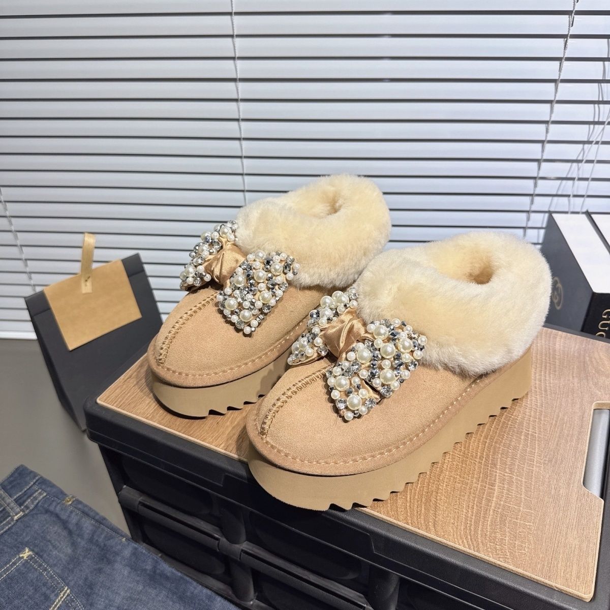 2025新款厚底雪地靴女冬季加绒加厚保暖棉鞋防滑面包鞋