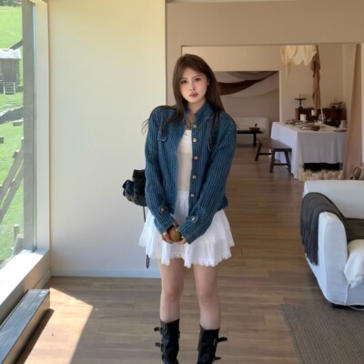 宅宅athome//初恋小记 白色蕾丝花边半身裙防走光a字芭蕾风短裙