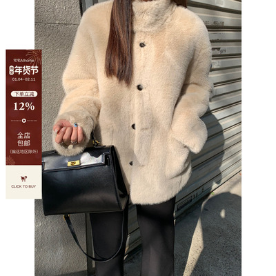 宅宅athome//冬季恋歌～自制顺滑不臃肿95还原水貂毛环保皮草外套