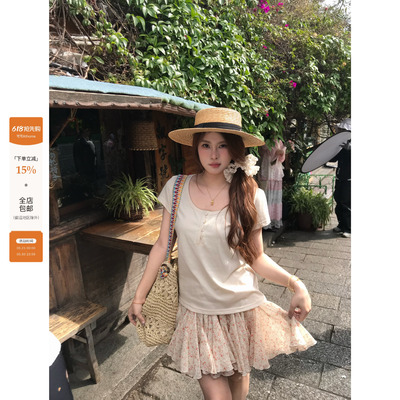 宅宅Athome//春和景明 定制浪漫碎花百褶短裙大摆裙松紧腰半身裙