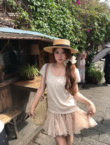 宅宅Athome//春和景明 定制浪漫碎花百褶短裙大摆裙松紧腰半身裙