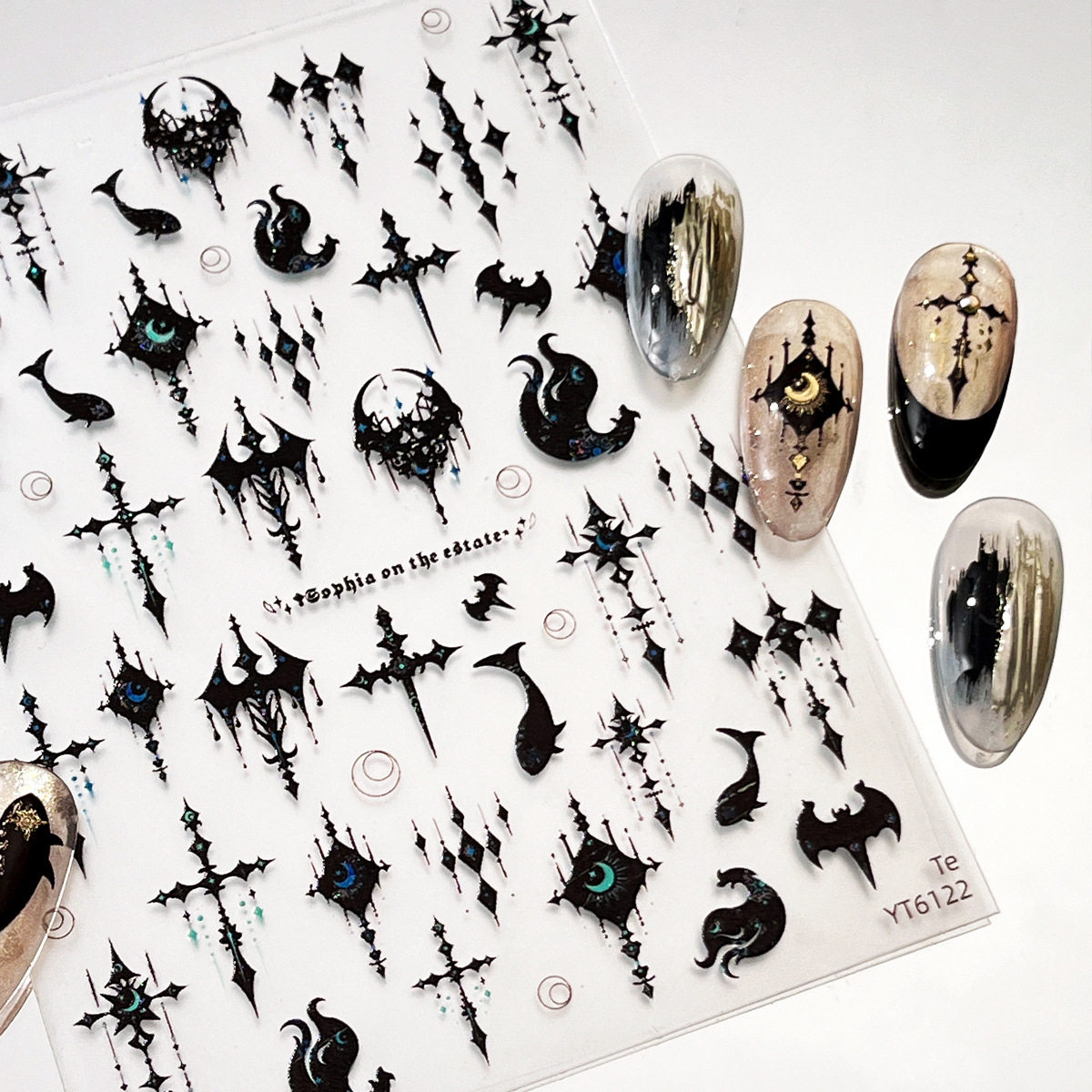 贝壳光哥特风美甲贴纸高级辣妹甜酷网红款装饰贴纸手机壳贴纸,彩妆/香水/美妆工具,指甲装饰,淘宝优惠券,粉丝福利购,淘宝优惠卷