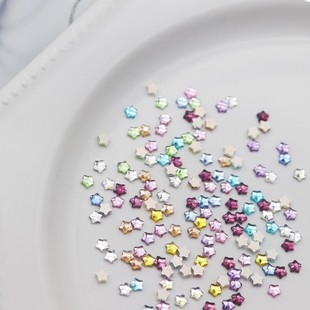 网红美甲小号胖海星平底钻异形钻混装 4mm五角星指甲星星美甲饰品
