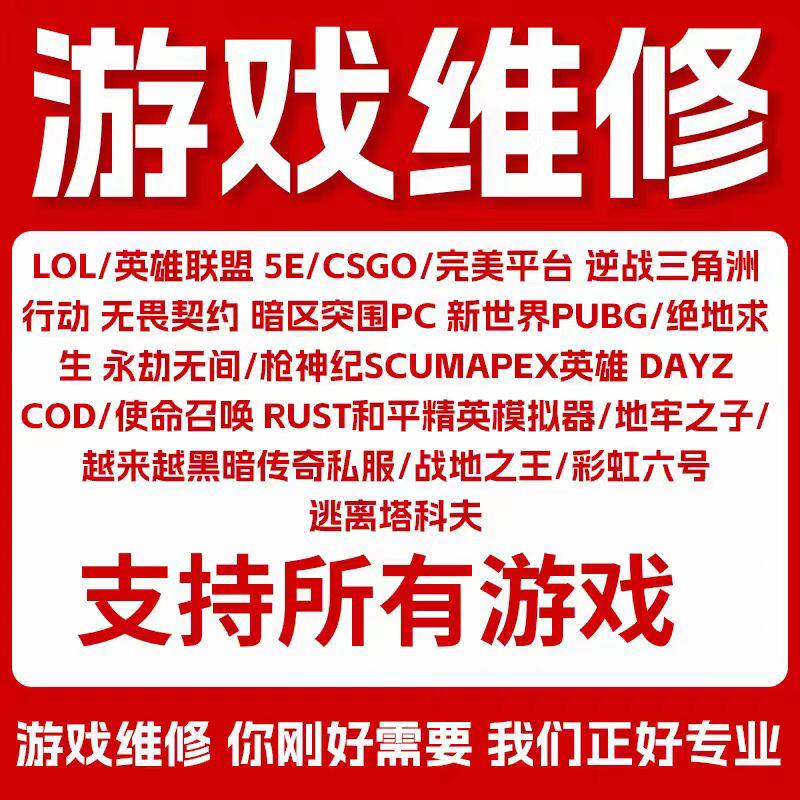 电脑机器维修LOL穿越火线APEX逆战未来CF塔科夫码无畏契约过炸鱼
