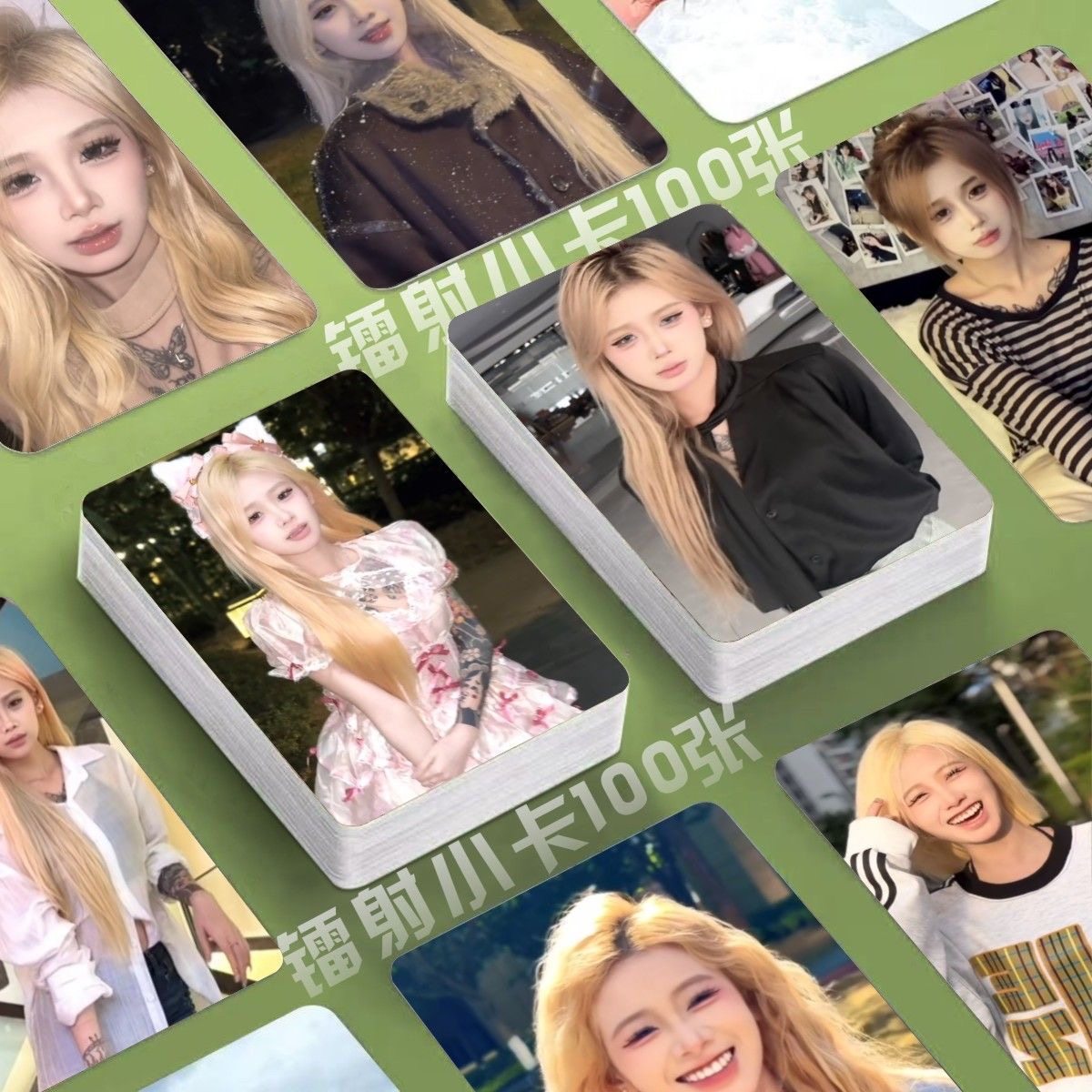 黎桐家土豆周边镭射小卡100张网红博主照片定制3寸圆角lomo卡