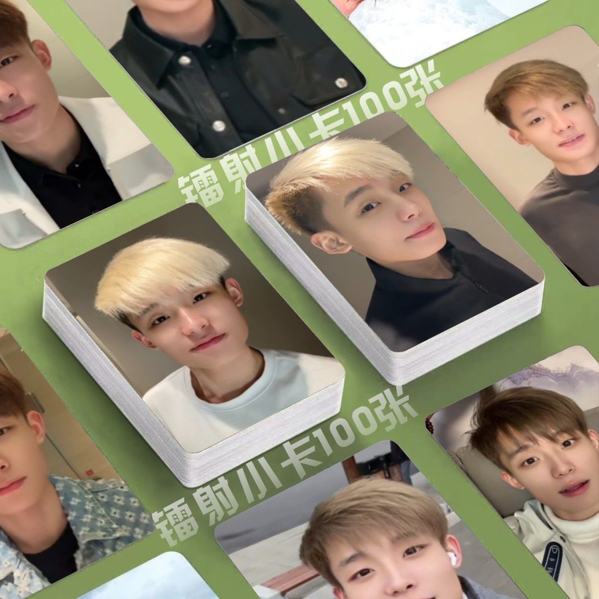 网红副官镭射小卡100张博主照片3寸圆角覆膜lomo卡片应援明信片