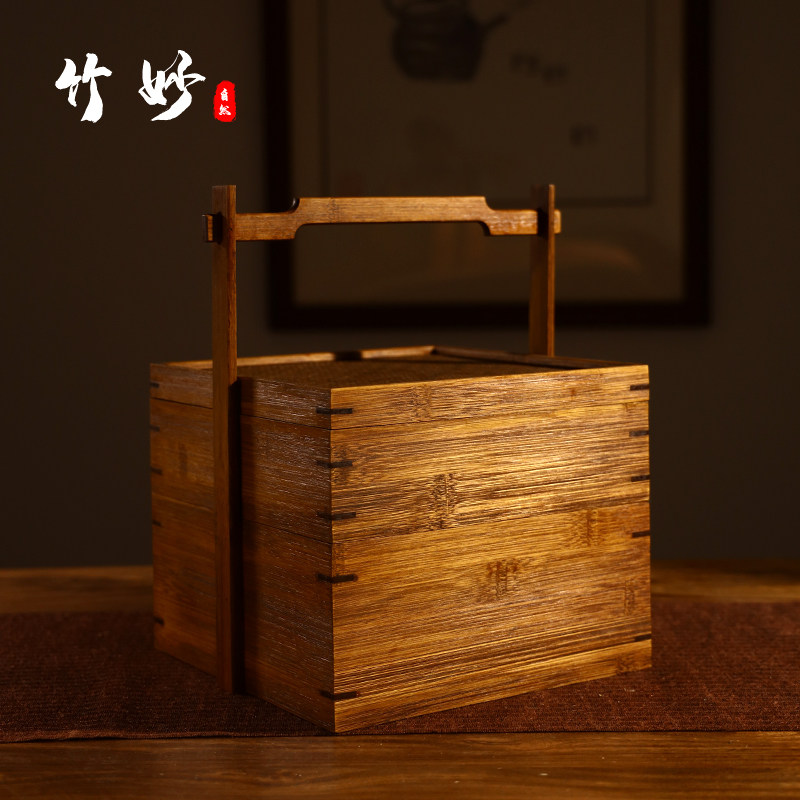 收纳箱户外便携提盒双层现代茶具