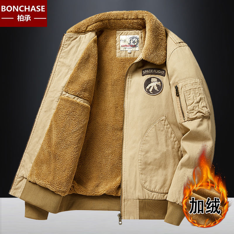 冬季新款加绒加厚保暖棉衣