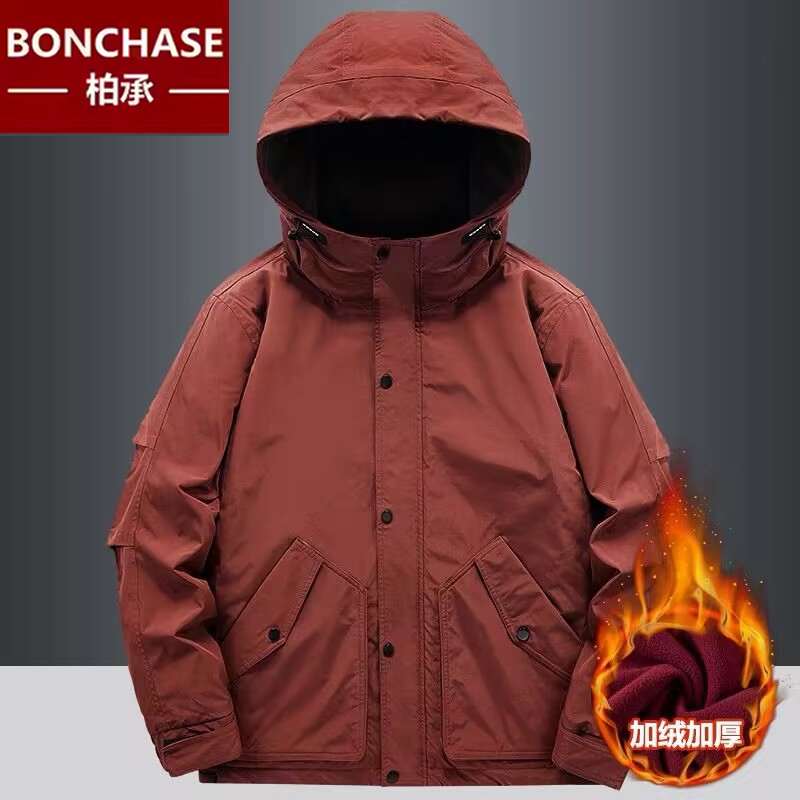 冬季加绒加厚棉衣男爸爸装