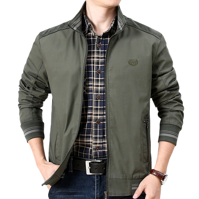 中年男士外套春秋季立领夹克上衣