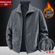 户外休闲运动宽松立领加绒美式 双面穿夹克男2025新款 秋季 上衣外套