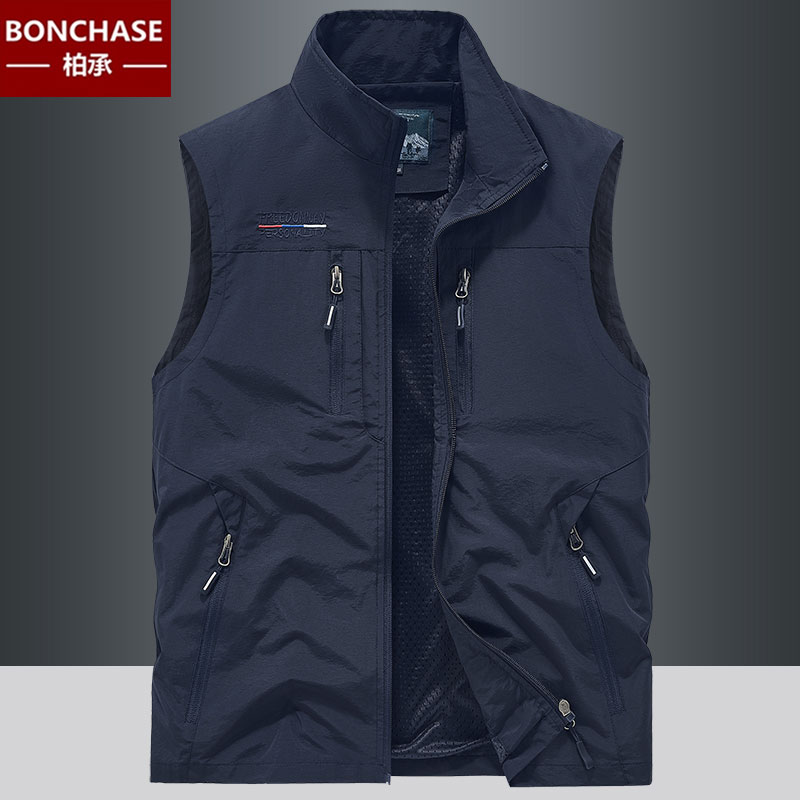 户外春季马甲男士新款坎肩春秋季休闲多口袋摄影钓鱼马夹无袖外套