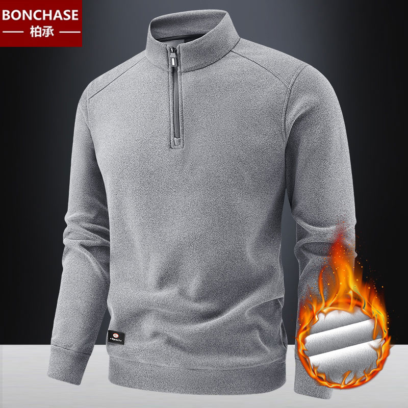 德绒打底衫男士抓绒卫衣