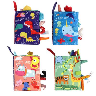 Baby Rattles Mobiles Toy Soft Animal Cloth Book Newborn Stro