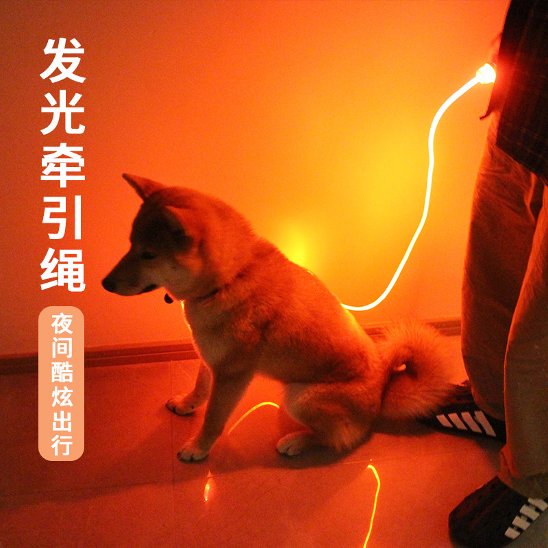 新款网红!!发光小狗狗牵引绳