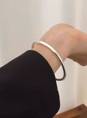 银手镯手工纯银开口手环银镯子