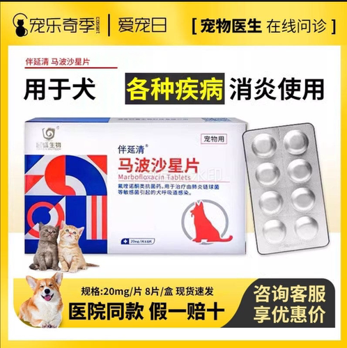 伴延清马波沙星片宠物消炎药