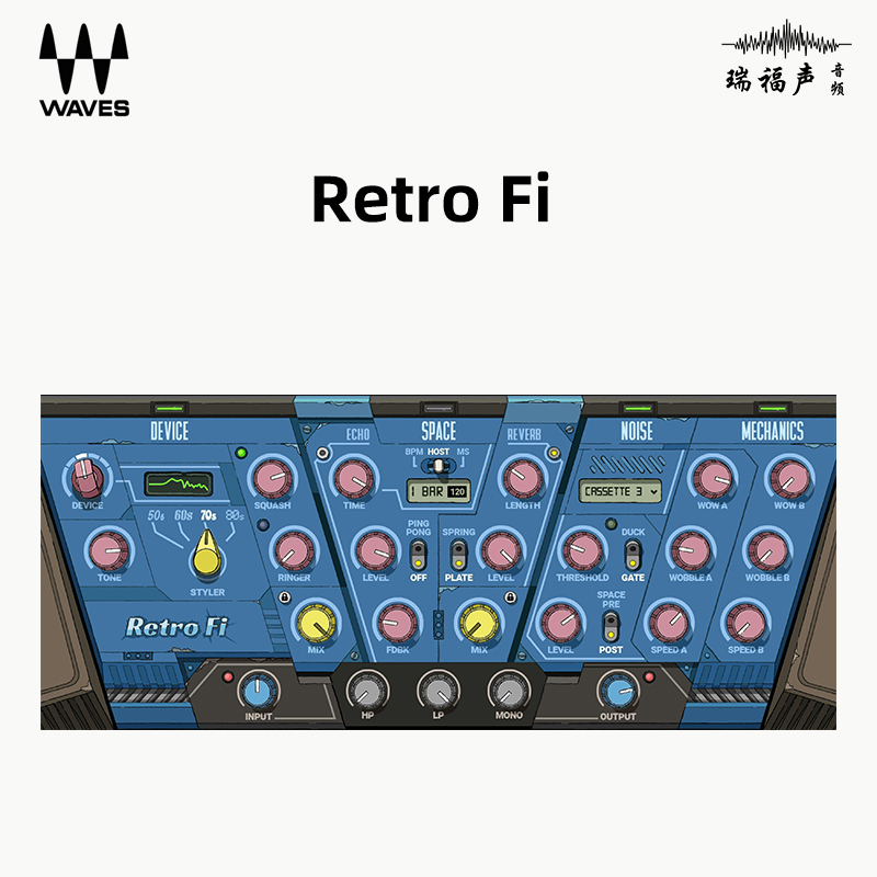 正版 WAVES Retro Fi 复古混响Lofi模拟效果器插件