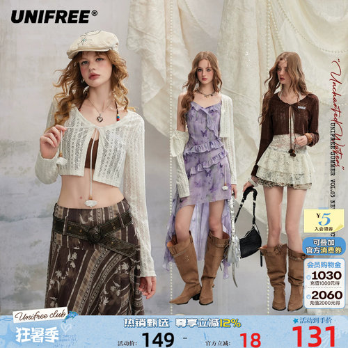 UNIFREE镂空肌理针织衫