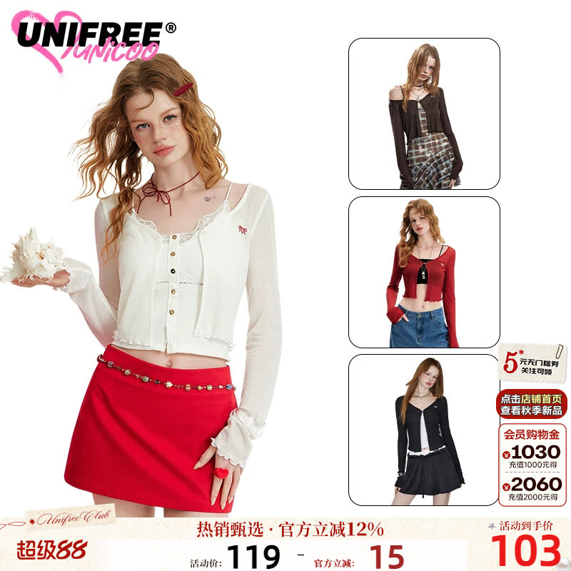 UNIFREE蕾丝拼接短外套图片