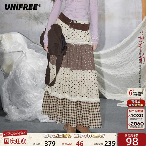 UNIFREE小碎花森系半身裙