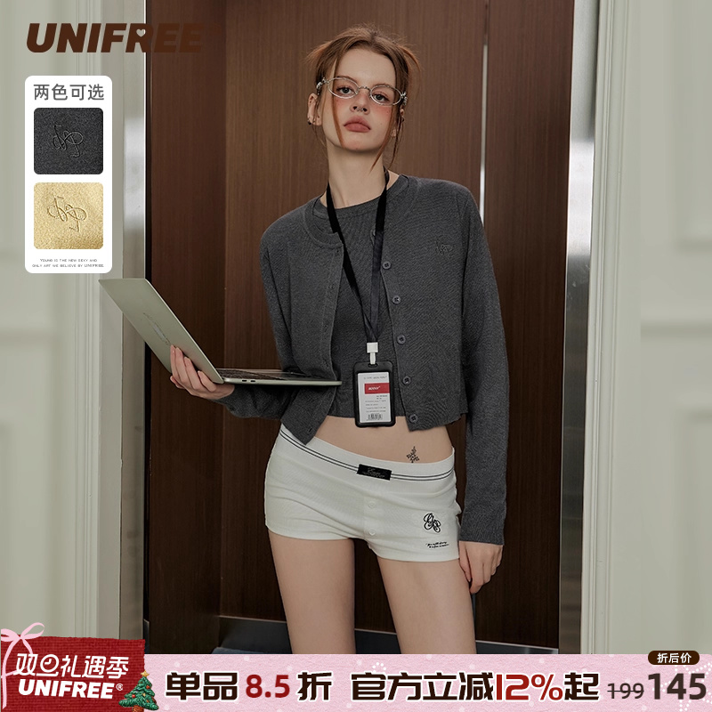 UNIFREE学院风针织衫两件套