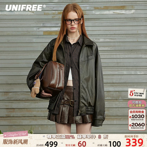 UNIFREE美式复古皮衣外套