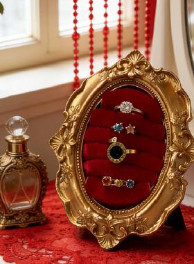 跨境可代发维多利亚风耳环美甲戒指托摆件相框饰品托首饰架展示架