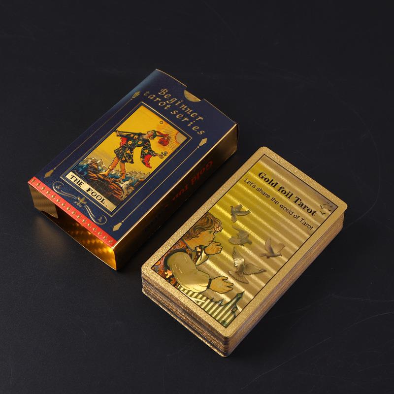 镀金新世纪韦特12*7塔罗牌Tarot金箔印 豪华盒装带说明书跨境卡牌