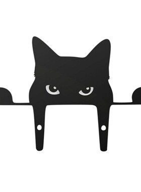 黑色猫围栏户外花园装饰 悬挂雕塑窗户雕像黑色猫咪花园装饰