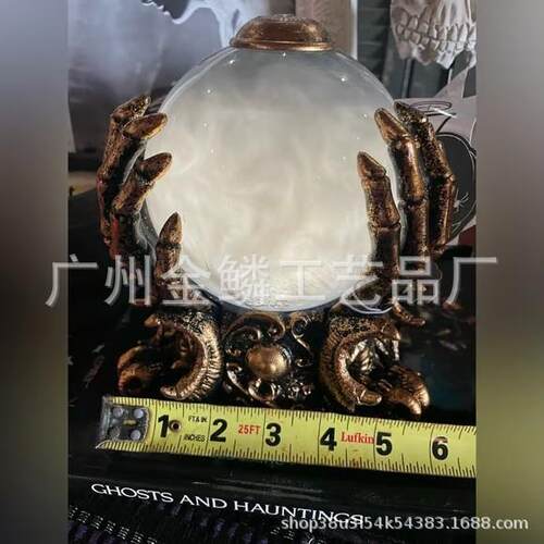 新款MARTHA STEWART NWT LED 灯光动画装饰万圣节水晶球